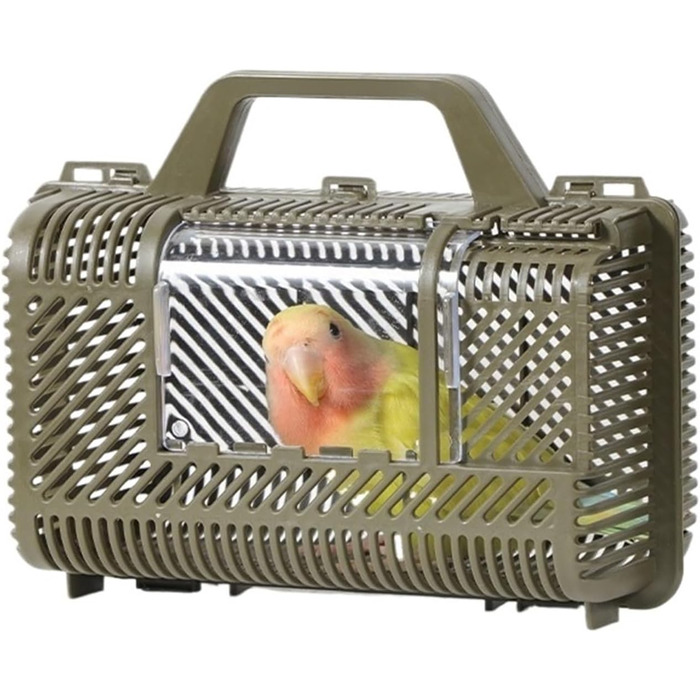 Транспортувальний контейнер для птахів STHOYN: дорожній клітка, переноска для папуг та канарек, зелений