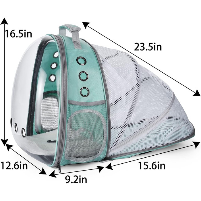 Рюкзак для тварин YUDOXN: переноска для собак та котів. Транспортний рюкзак Bean Green з подовженою спинкою