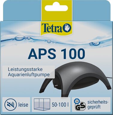 Tetra APS 100 – тиха мембранна повітряна помпа для акваріума 50-100 л, чорна