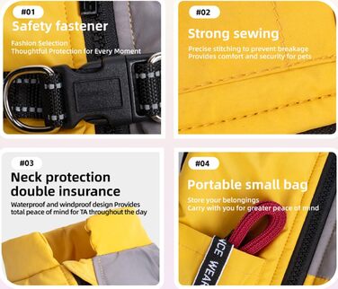 Зимовий одяг для собак, тепла куртка для тварин, водонепроникний та вітронепроникний жилет з бавовни з світловідбиваючими елементами, блискавкою (колір кава, розмір L)