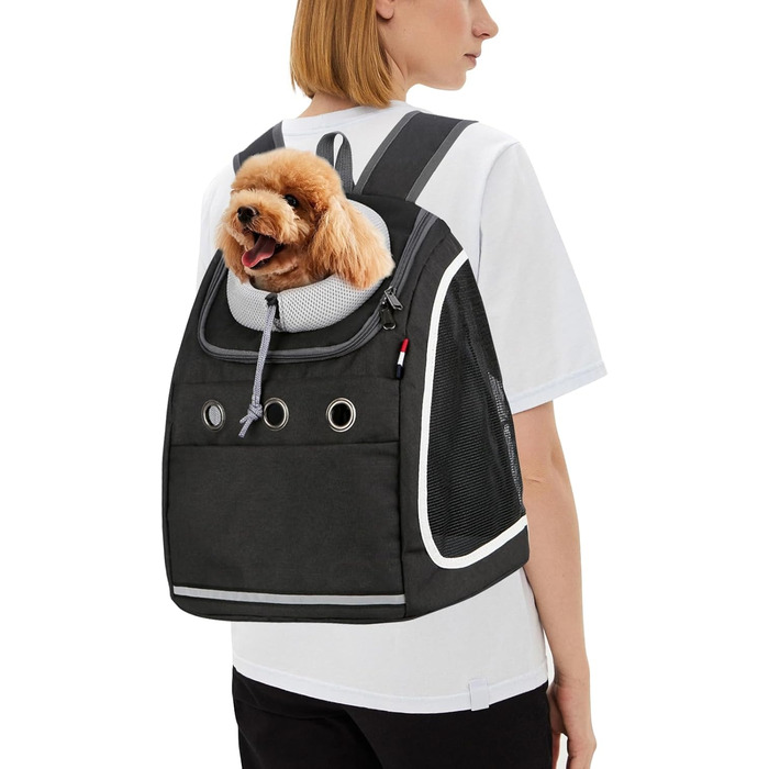Рюкзак для собак та котів PETCUTE: зручний та практичний для подорожей, хаджінг, кемпінгу. Чорний колір.