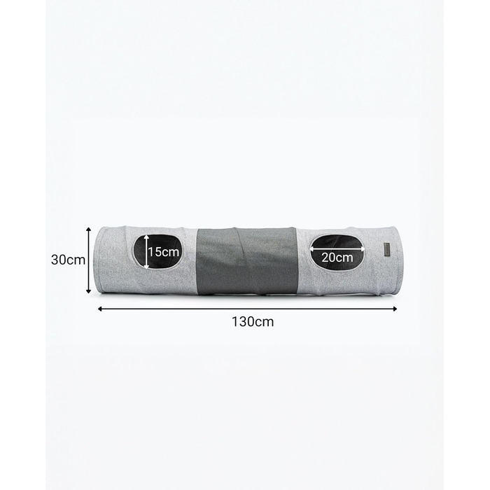 Туннель для котів Lionto з іграшкою, розкладний, діаметр 30 см, 130 см, з м'якого матеріалу