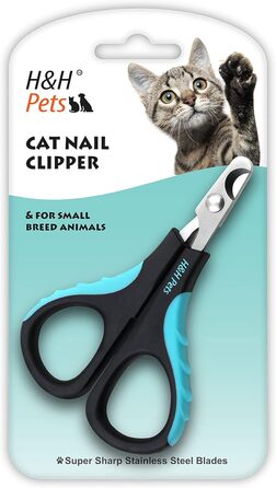 Кігтеріз H&H Pets для котів і дрібних тварин, леза з нержавіючої сталі, нековзна ручка, професійний інструмент для грумінгу вдома