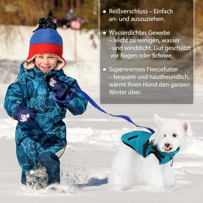 Водонепроникний теплий зимовий теплий куртка для собак та котів. Зелений, на блискавці