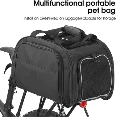 Фаркоп для велосипеда, переноска для тварин, чорний - переноска для кота/собаки, багажник для велосипеда, 1x1x1 см