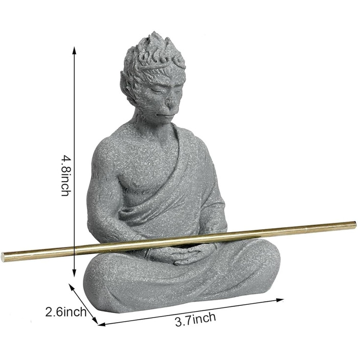 Статуя Будди для акваріума, набір декор для акваріума в стилі дзен з штучними рослинами, статуя медитуючого Будди, пісковик, 11,7 см