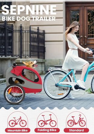 Фарм-причіп для собак SEPNINE® - складаний, до 30 кг, з підсумком та рефлекторами