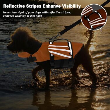 Світловідбиваюча жилетка для собак Petglad з плаваючим підборіддям, оранжевого кольору, розмір XS (обхват грудей 30-42 см)