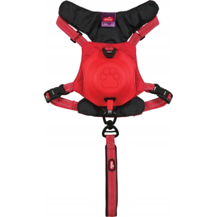 Шлейка для собак (розмір L), червона, з інтегрованою ручкою-поводцем + ласощі з лосося