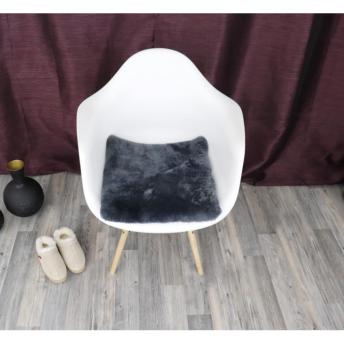 Крісло-подушка з овечої вовни Merino | Reissner SIKI-PA | 40x40 см | Антрацит