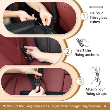 Автокрісло для собак KYG - стабільне, водовідштовхувальне, антиковзаюче, з 4 ременями, M (58x55x36 см)