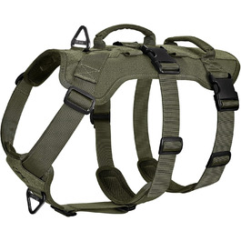 Шлейка для собак OneTigris T-Bone тактична, зелена, M (14-27 кг) - для полювання, прогулянок, тренувань