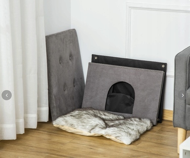 Складаний підніжка-будиночок для котів PawHut, сірий