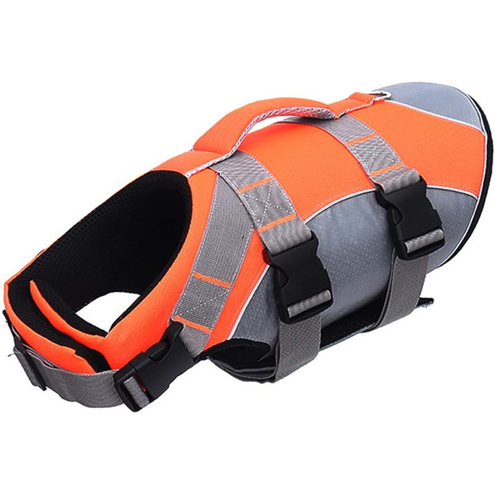 Жилет рятувальний для собак PJDDP, помаранчевий, L. Жилет для плавання з високою плавучістю та рятувальним ручним захопленням. Ідеально для тренувань у воді.