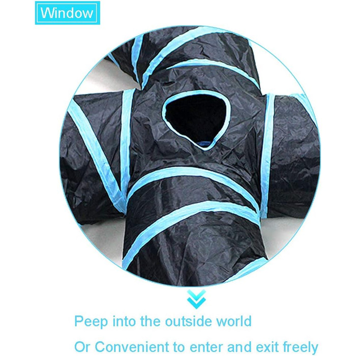 Туннель для котів Bemodst 4-Way, інтерактивна іграшка-лабіринт для кошенят, кроликів, щенят, хорячків, морських свинок