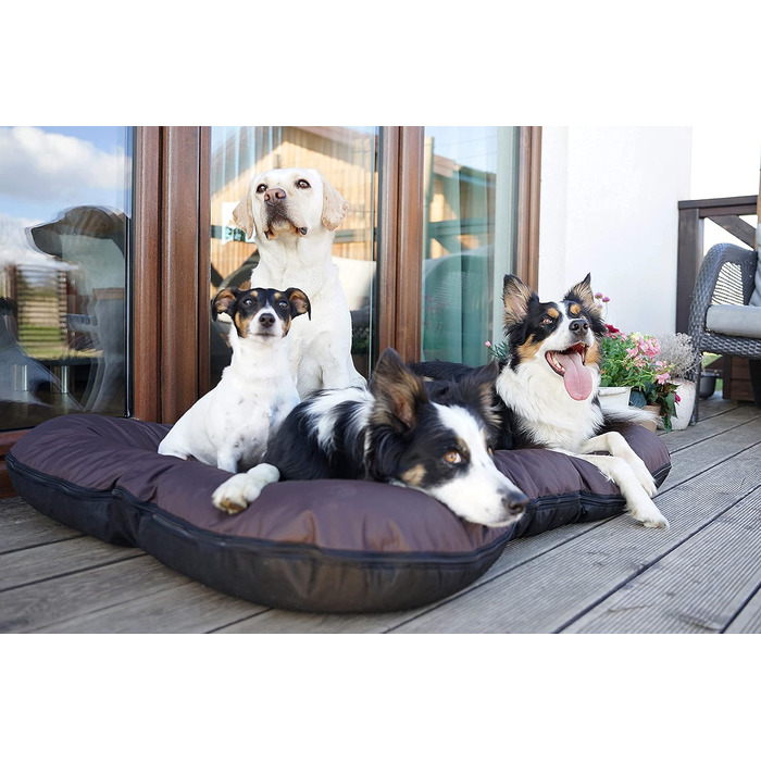 Ліжко для собак середніх порід 4L Textil KLEO, 80x60 см, темно-зелене, знімний чохол, водонепроникне, з блискавкою