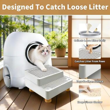 Сходи для котів Katzenklo Treppe Doppelstufig з фільтром для лотка: Рампа для кошенят та літніх котів, нековзка, легко миється