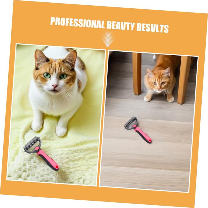 Кгребінець для видалення ковтунів та підшерстка для котів та собак, 2 шт. - безболісна доглядова щітка з нержавіючої сталі