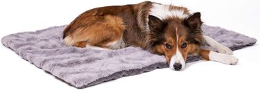 CopcoPet Лежанка для собак та котів Cheyenne 100x80 см, сіра, флісова, щільна, м'яка, машинне прання