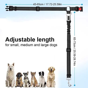 Авторемні безпеки для собак, 2 шт., регульовані, автокрісло для тварин, котів та собак (Чорний, 1 упаковка)