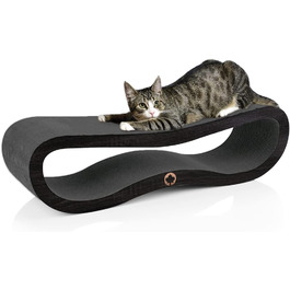 Когтеточка для котів CanadianCat Orbit 2.0 Black Edition, картон, 84×24×23 см, чорна лежанка