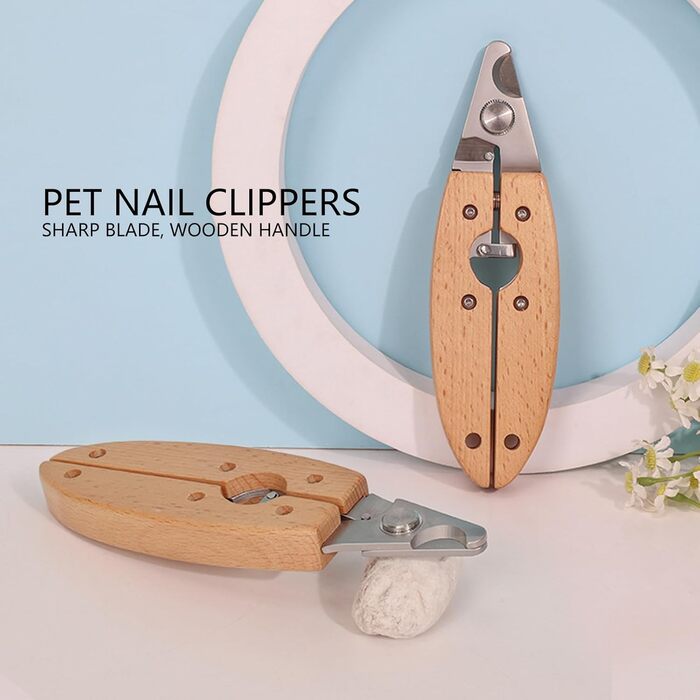 Кліпер для обрізання кігтів собак: ергономічний, з дерев'яною ручкою та захистом від затискання | Безпечний інструмент для догляду за домашніми тваринами