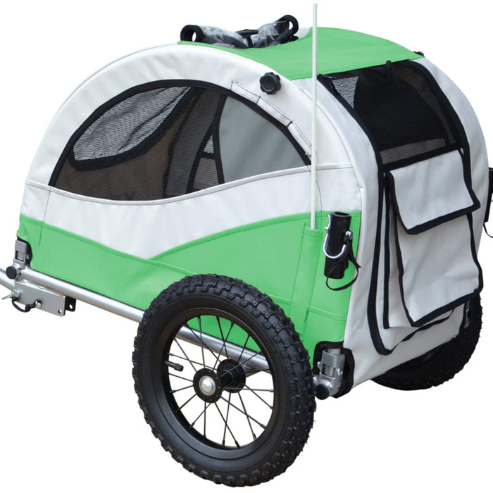 Papilioshop Kuma – Причеп для собак, візок для собак, велосипедний причеп та візок-бугі для собак, складаний, легкий та стабільний, ідеальний для прогулянок та транспортування вашого улюбленця (Зелений)