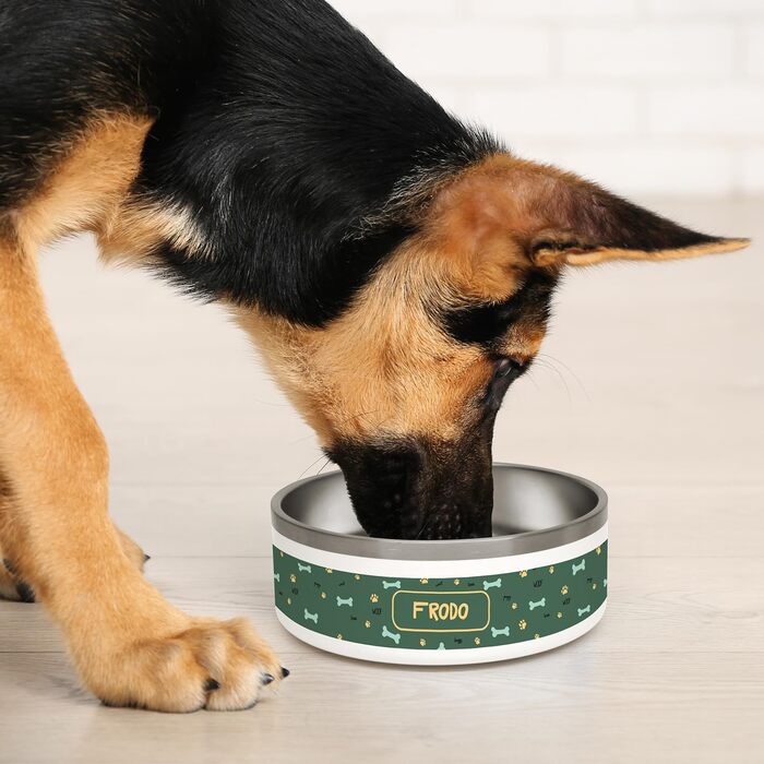 PICANOVA Скринька для ласощів з іменем - подарунок для собак - зберігання сухого корму - керамічна скринька для власників собак та котів - дизайн (Set Woof Love)