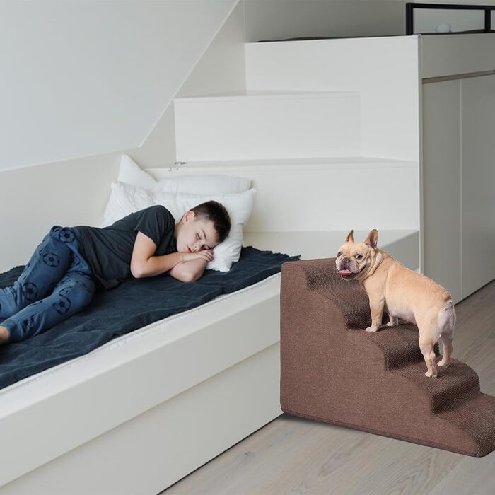 Сходинка для собак Galatée: зручна та стабільна, 5 сходинок, знімний, пральний чохол, протиковзка, для диванів, ліжок та авто