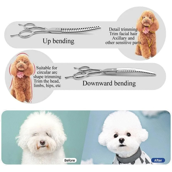 Професійна філірувальна ножиця для собак та котів Profi 7,5 дюймів, нержавіюча сталь 440C, витончення 40%-50%