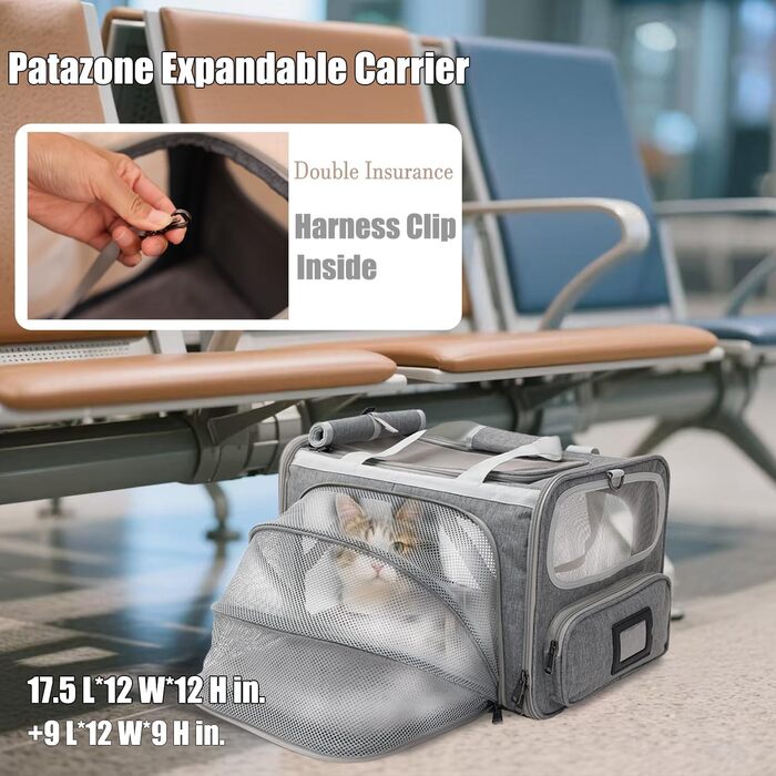 Трансформер для котів та собак, L, рожевий/сірий - переноска для подорожей, переноска для тварин, переноска для маленьких собак, переноска для кошенят