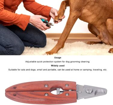 Нігтерізка для котів та собак, нержавіюча сталь, з дерев'яною ручкою, безпечна та швидка