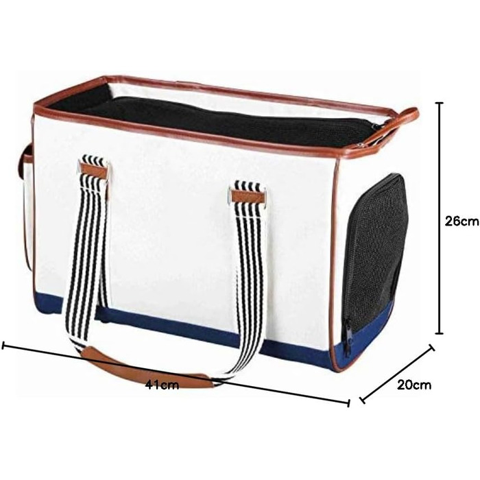 Трійзі Еліза - сумка-переноска для собак, біла, 20 x 26 x 41 см