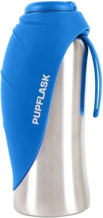 Фляга для води для собак PupFlask, 800/1200 мл, нержавіюча сталь, портативна поїлка для подорожей, не протікає, підходить для всіх порід