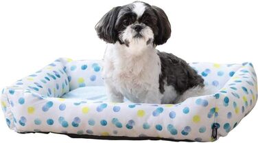 Килимок для домашніх тварин Iris Ohyama, корзина-подушка, миючий, з бортиком, 40x69x12 см, антиковзаюча, PCB-20P, для собак (великих порід, з принтом)