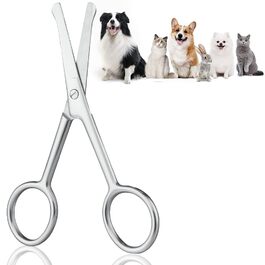 Набір ножиць для собак, 4 шт. з нержавіючої сталі: тример для домашніх тварин, ножиці для нігтів, ножиці для витончення, вигнуті ножиці та гребінець для грумінгу собак, котів та інших тварин (1 маленька ножиця)