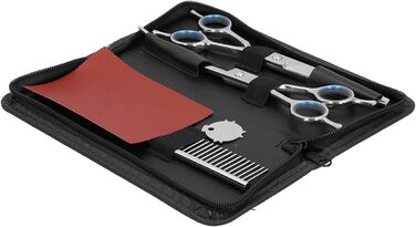 Набір для грумінгу собак: професійні ножиці з нержавіючої сталі, гребінець, прямі та зігнуті ножиці для собак та котів