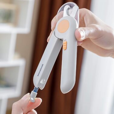 InnovaGoods® Ножиці для стрижки кігтів домашнім тваринам LED Clipet, знімний нашийник для шліфування у ручці, ефективний напівкругла зріз, компактний та легкий дизайн, ідеально підходить для домашніх тварин