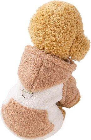 Світшот для собак з капюшоном та пряжкою Berber Fleece, теплий зимовий світшот для маленьких собак, для Yorkie, Spitz, дрібних порід (Кофе, розмір XL, підходить для ваги 6-7.5 кг)
