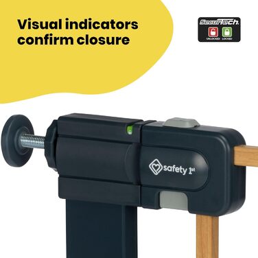 Захисні ворота для дітей Safety 1st Easy Close Wood, автоматичне закриття, без свердління, 73-80 см (розширюються до 136 см), білий