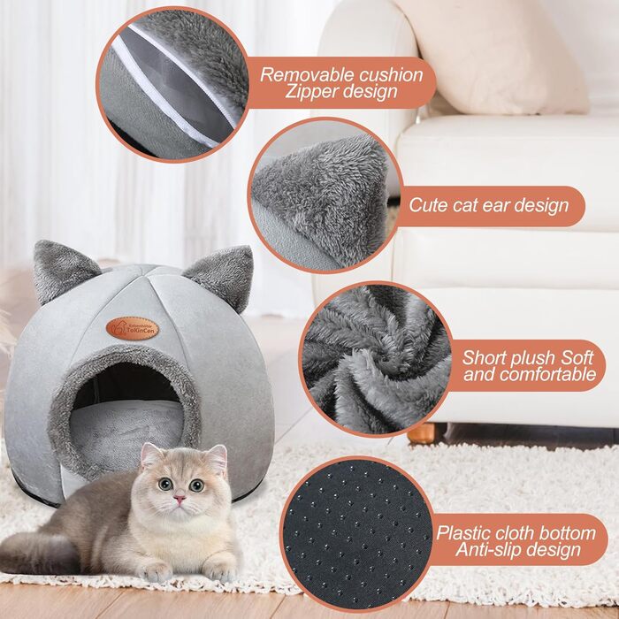 Квіткове ліжко-будиночок для котів, зелений, для маленьких та середніх котів