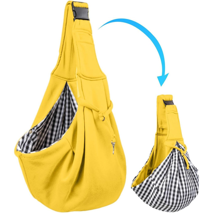 Сумка-переноска для маленьких собак, жовта | Змінна, регульована, для подорожей та прогулянок