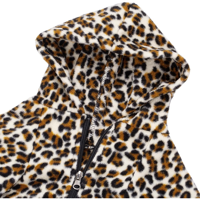 Світшот для собак Французького бульдога з кишенями, теплий флісовий пуловер для маленьких собак, чихуахуа, котів (S, леопард)