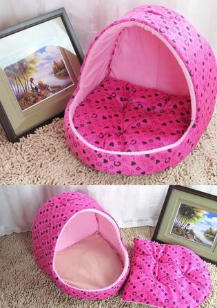 Кішка та собака лежанка, корзинка для собак | Затишна лежанка-будиночок для маленьких собак та котів (S:35*30*25см, L: 48*45*33см)