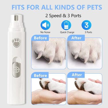 Електричний триммер для собак та котів IFaca: безболісне підрізання нігтів, 2 швидкості, для собак будь-яких порід