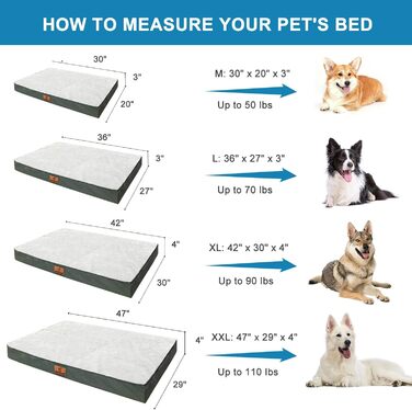 Ортопедичне ліжко для собак великих порід, м'яке, дихаюче, знімний чохол, антиковзаюче дно, сіре, 76x50x8 см