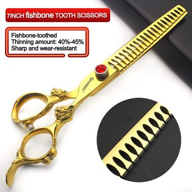 Японські професійні ножиці для волосся 7/8/9 дюймів, 440C сталь, ручка-дракон, золоті ножиці (набір 2 шт.)