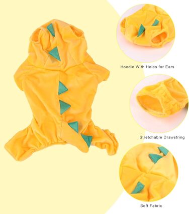 Костюм на Хелловін для собак великих порід Delifur, динозавр, зелений, розмір 3XL