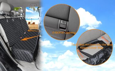 Водонепроникна накидка для автосидіння ISOFIX ANOSOSPECIAL XL, захисна накидка для заднього сидіння авто для собак, універсальна для SUV, чорна, стійка до подряпин