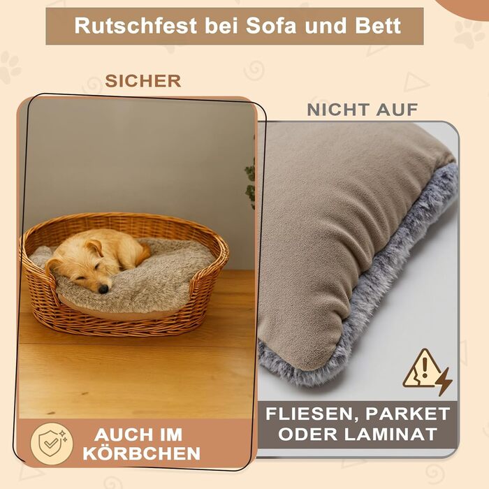 Тепла та м'яка підстилка для собак середніх та маленьких порід - коричнева, антиковзаюча, легко миється, для захисту дивану та авто